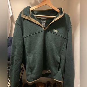 LL Bean Fleece Pullover (Green - Size XL)